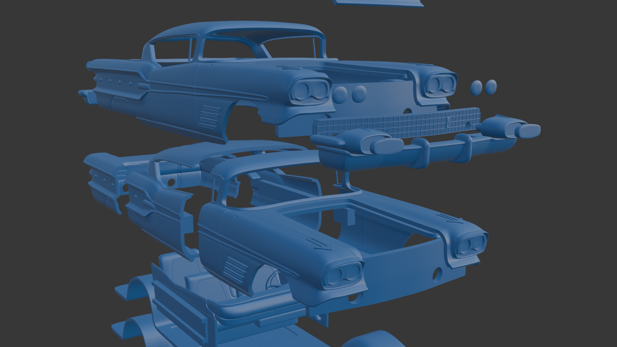 Pontiac Bonneville Hardtop 1958 3D PRINT MODEL