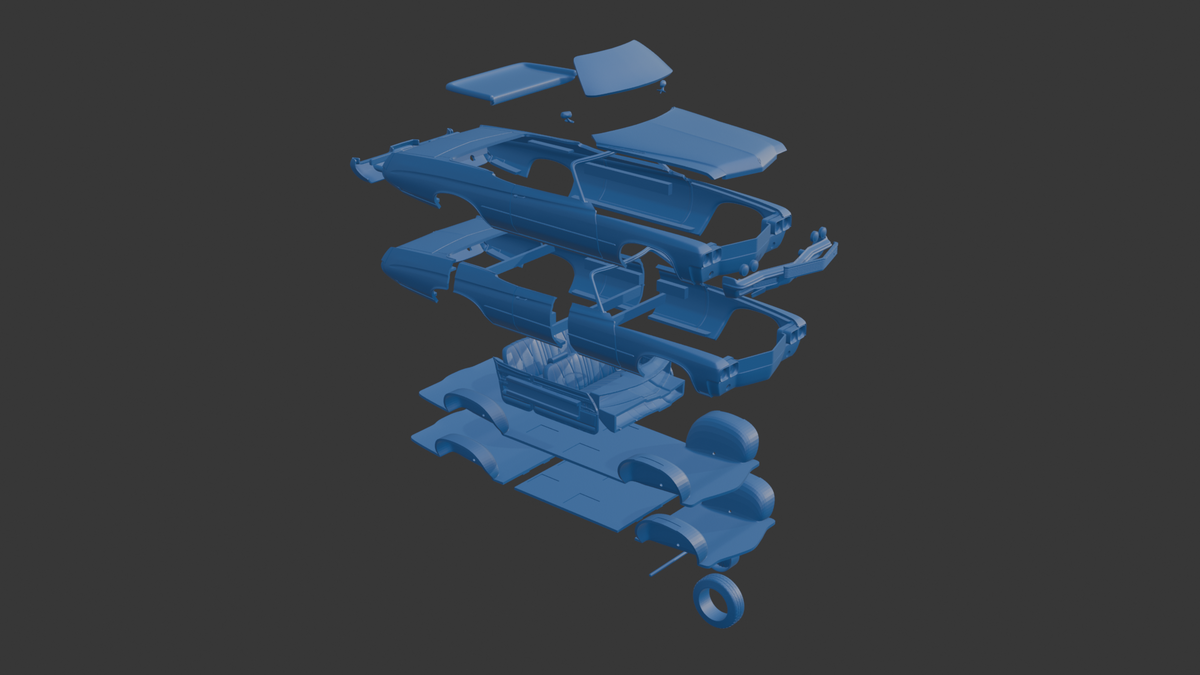 ‏‏Buick LeSabre 1972 two doors convertable 3D PRINT MODEL
