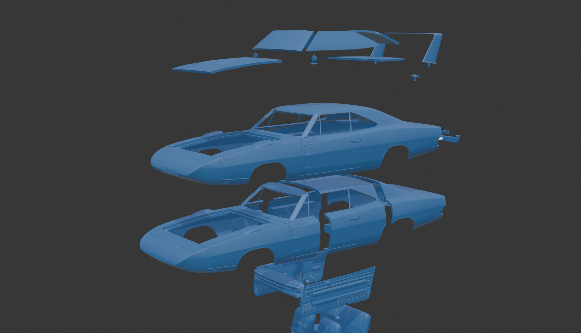 STL FILE Dodge Charger Daytona 1969 3D PRINT MODEL - ARTISTIT