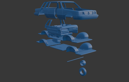 Dodge Aries K Sedan 1988 two doors 3D PRINT MODEL