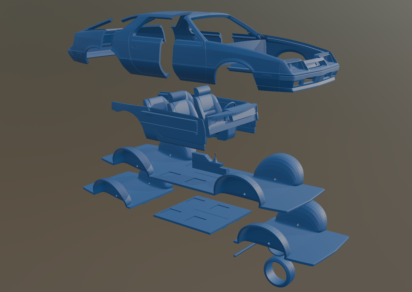 DODGE DAYTONA 1984 3D PRINT MODEL