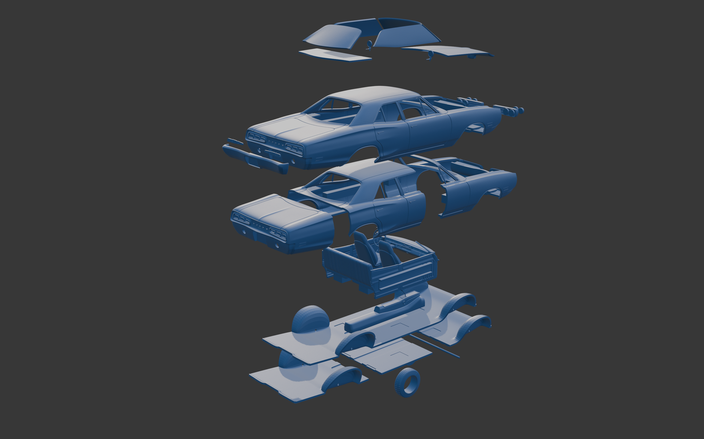 Dodge Coronet 1970 FOUR-DOOR 3D PRINT MODEL