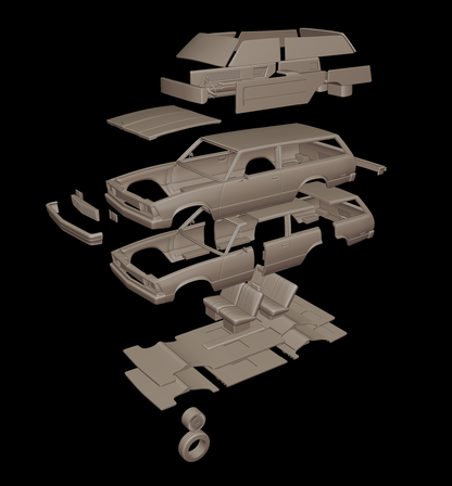 STL FILE chevrolet malibu classic 1980 two doors wagon - ARTISTIT