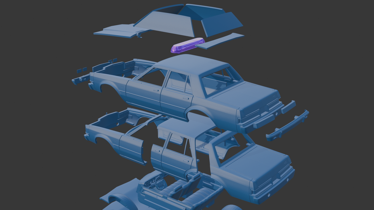 ‏‏Dodge DIPLOMAT TAXI 1980 3D PRINT MODEL