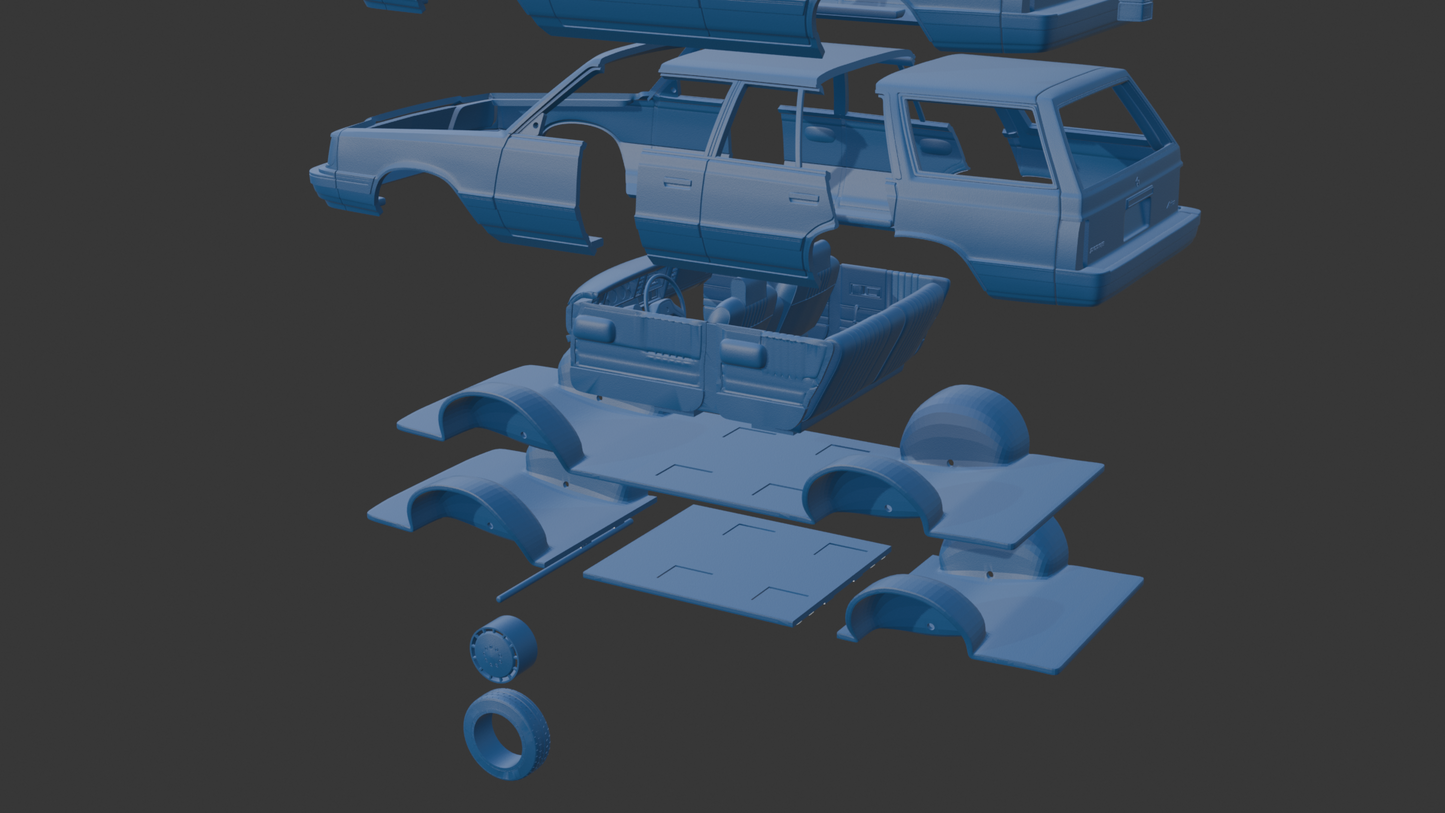 Dodge Aries K 1987 WAGON 3D PRINT MODEL