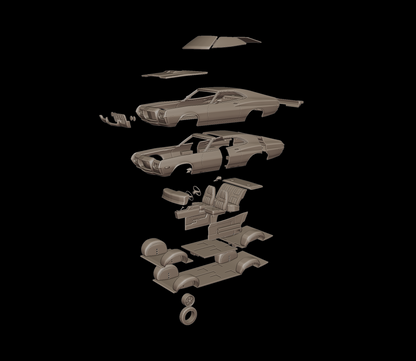 1972 Ford Gran Torino Sport 3D PRINT MODEL