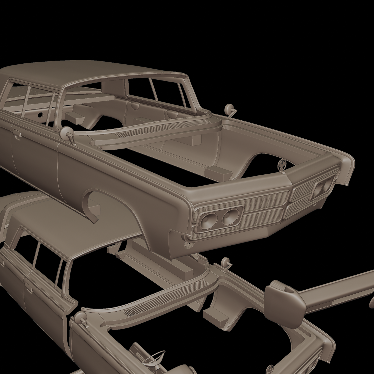 Chrysler Imperial Crown 1965 3D PRINT MODEL