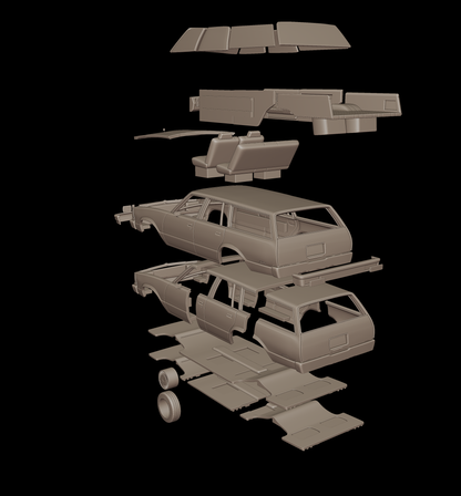 STL FILE chevrolet malibu classic 1980 four doors wagon - ARTISTIT