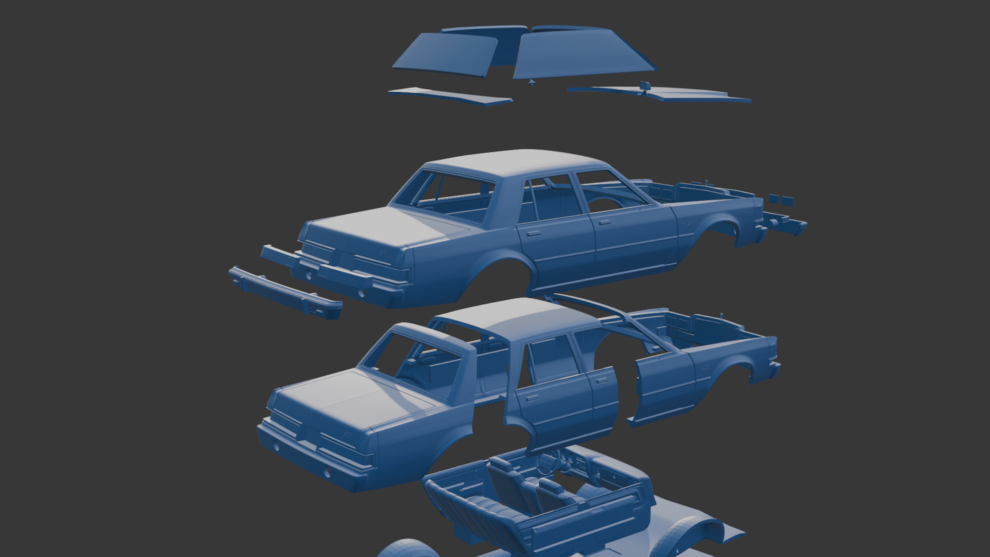 ‏‏Dodge Diplomat 1980 four-door 3D PRINT MODEL