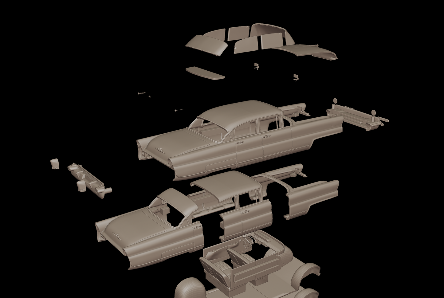 Lincoln Premiere sedan 1956 3d print model