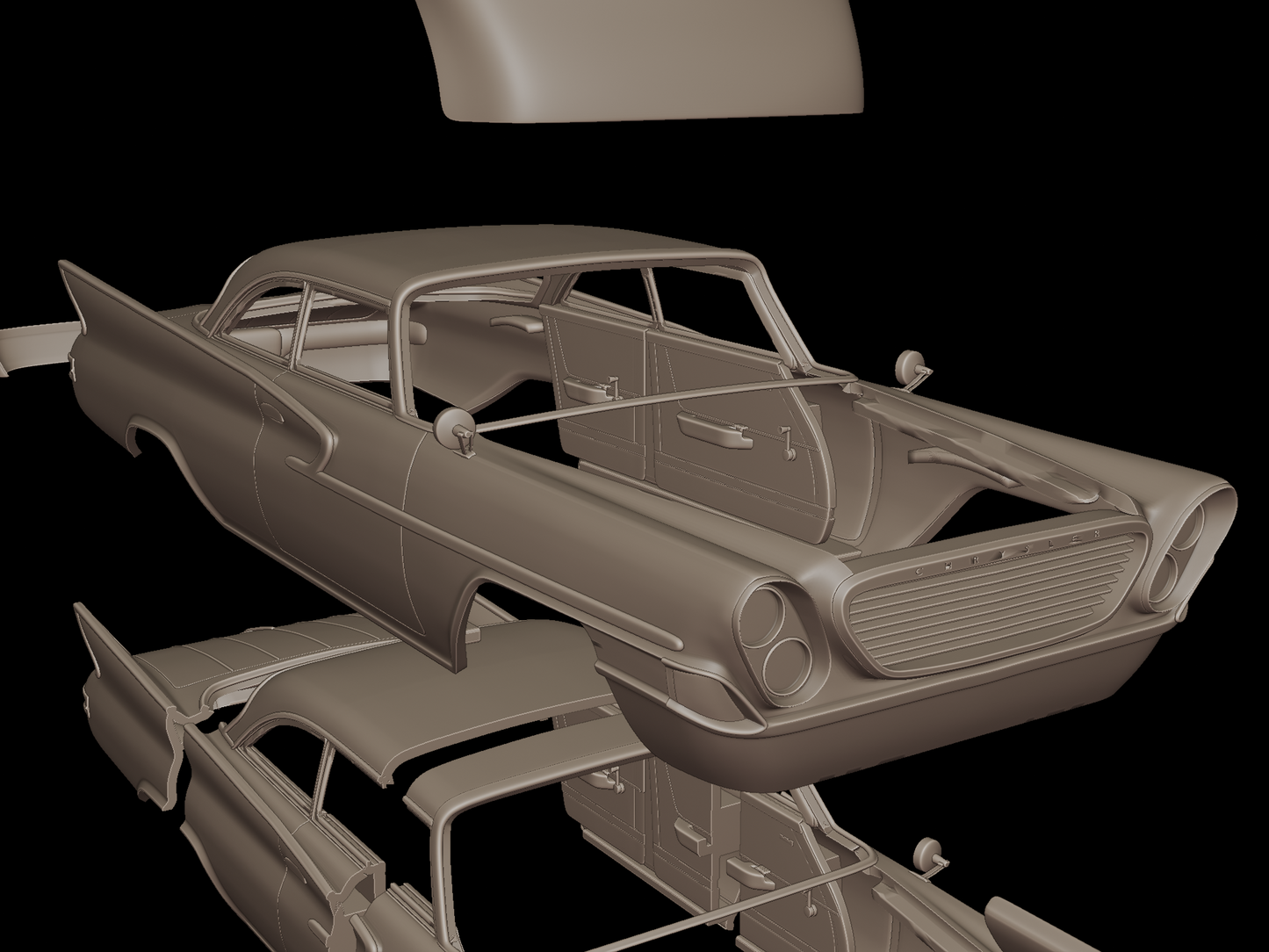 chrysler newport hardtop sedan 2 doors 1961 3d print model