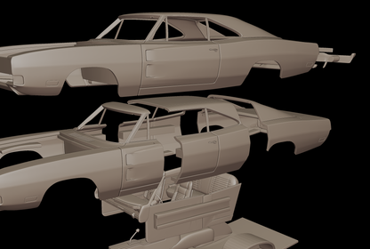 DODGE Charger RT 1969 3D PRINT MODEL