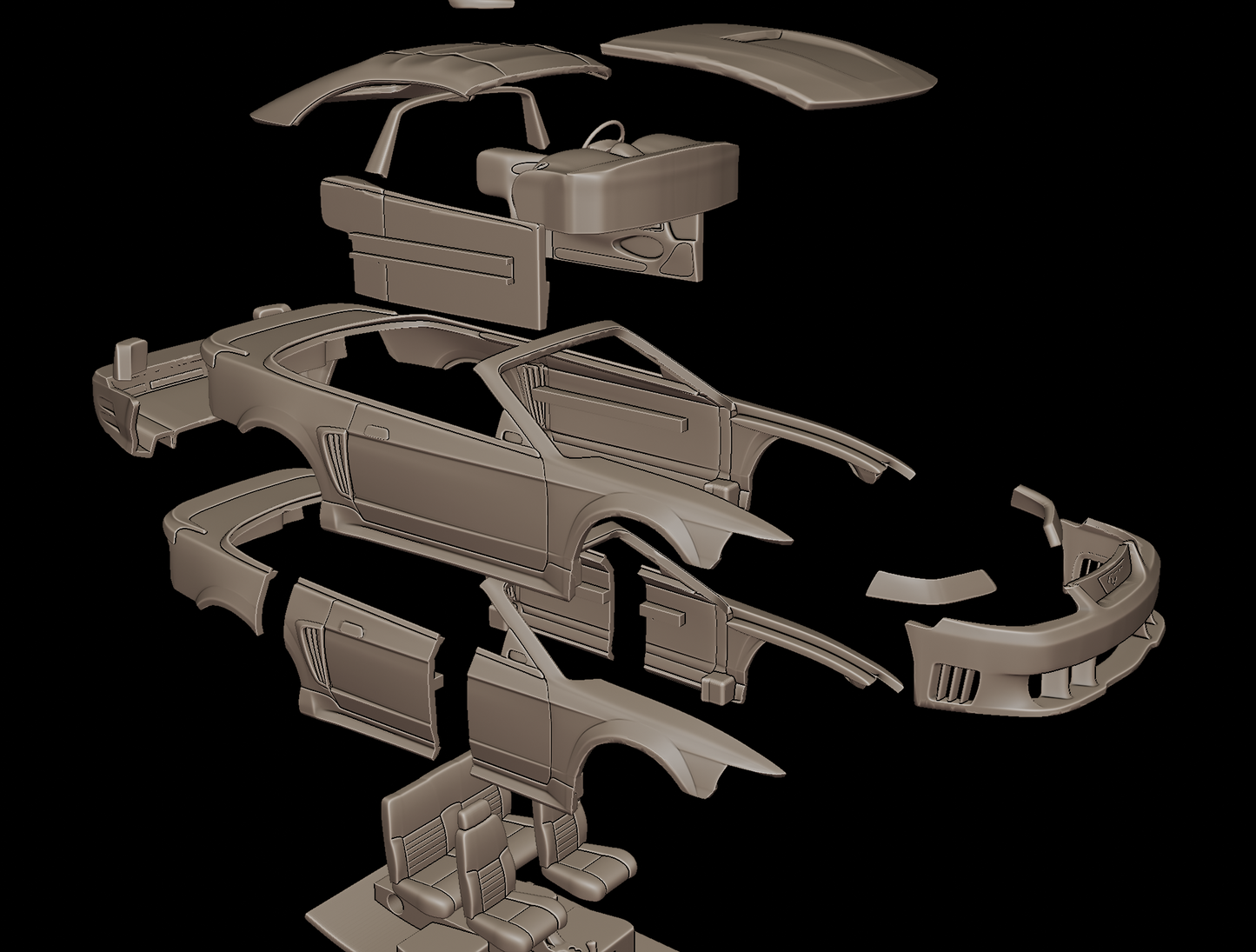 ford mustang saleen 2001 3d print model