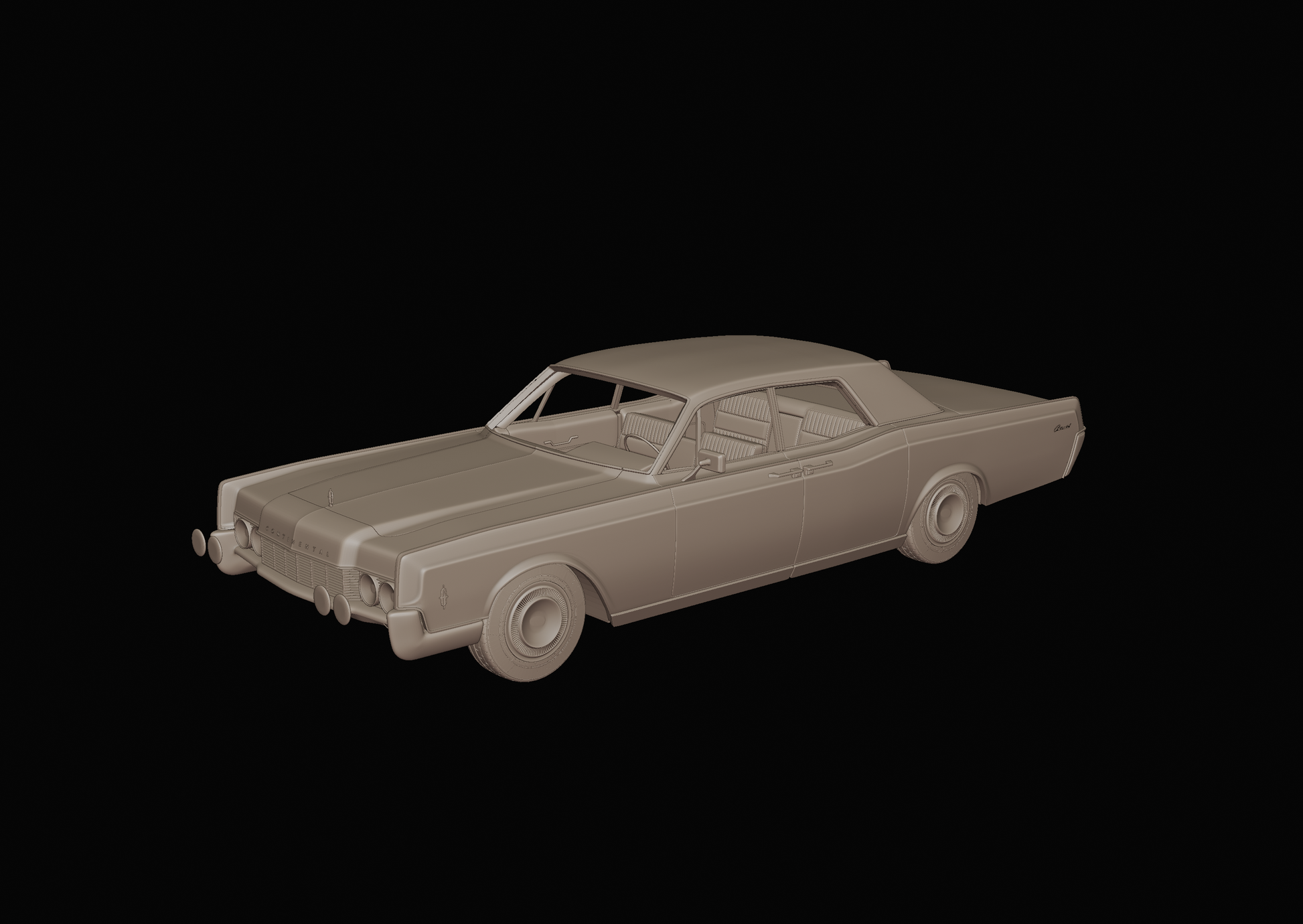 STL FILE Lincoln Continental 1968 3d print model - ARTISTIT