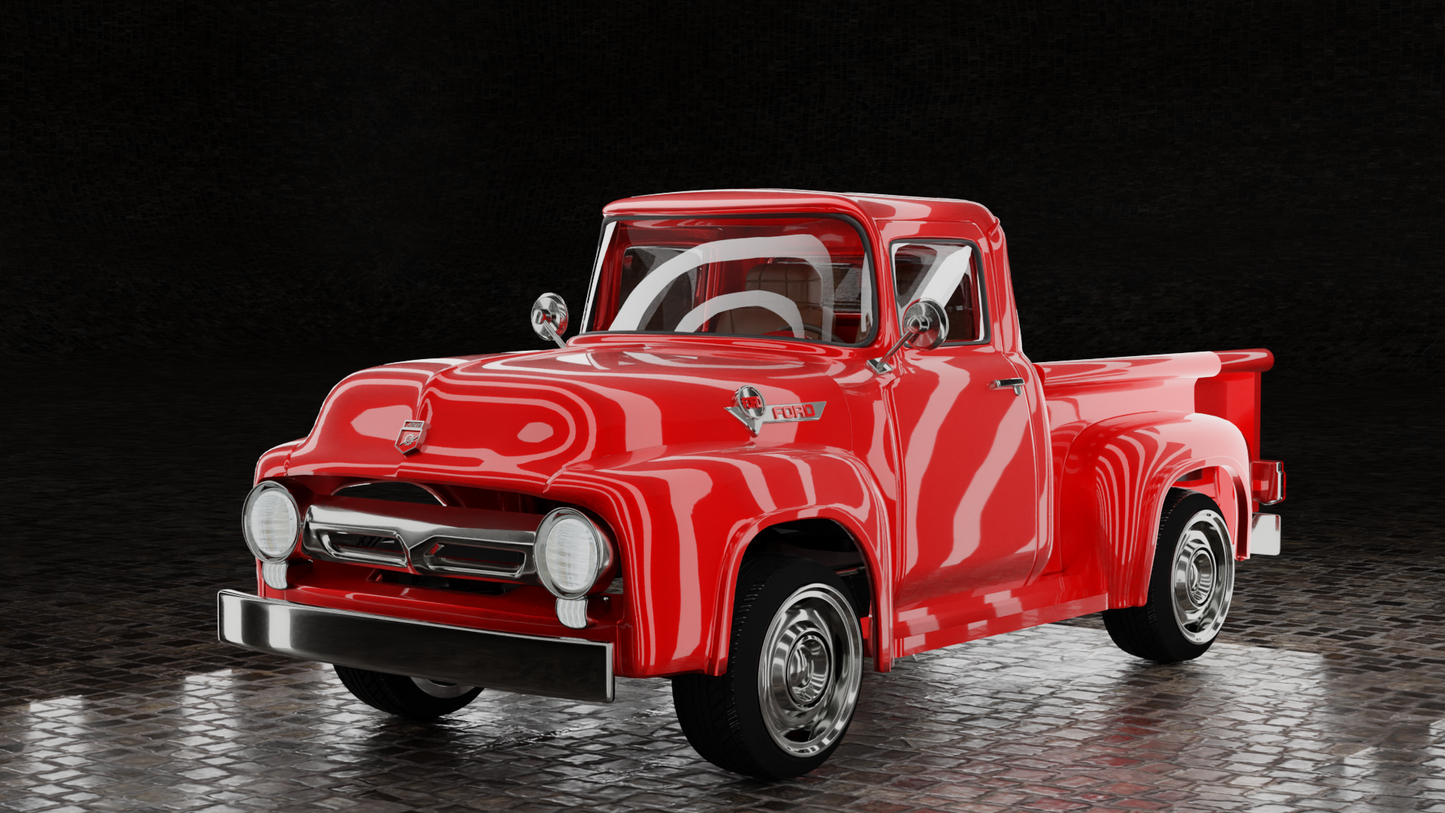 STL FILE Ford F-100 1956 TRUCK 3D MODEL - ARTISTIT