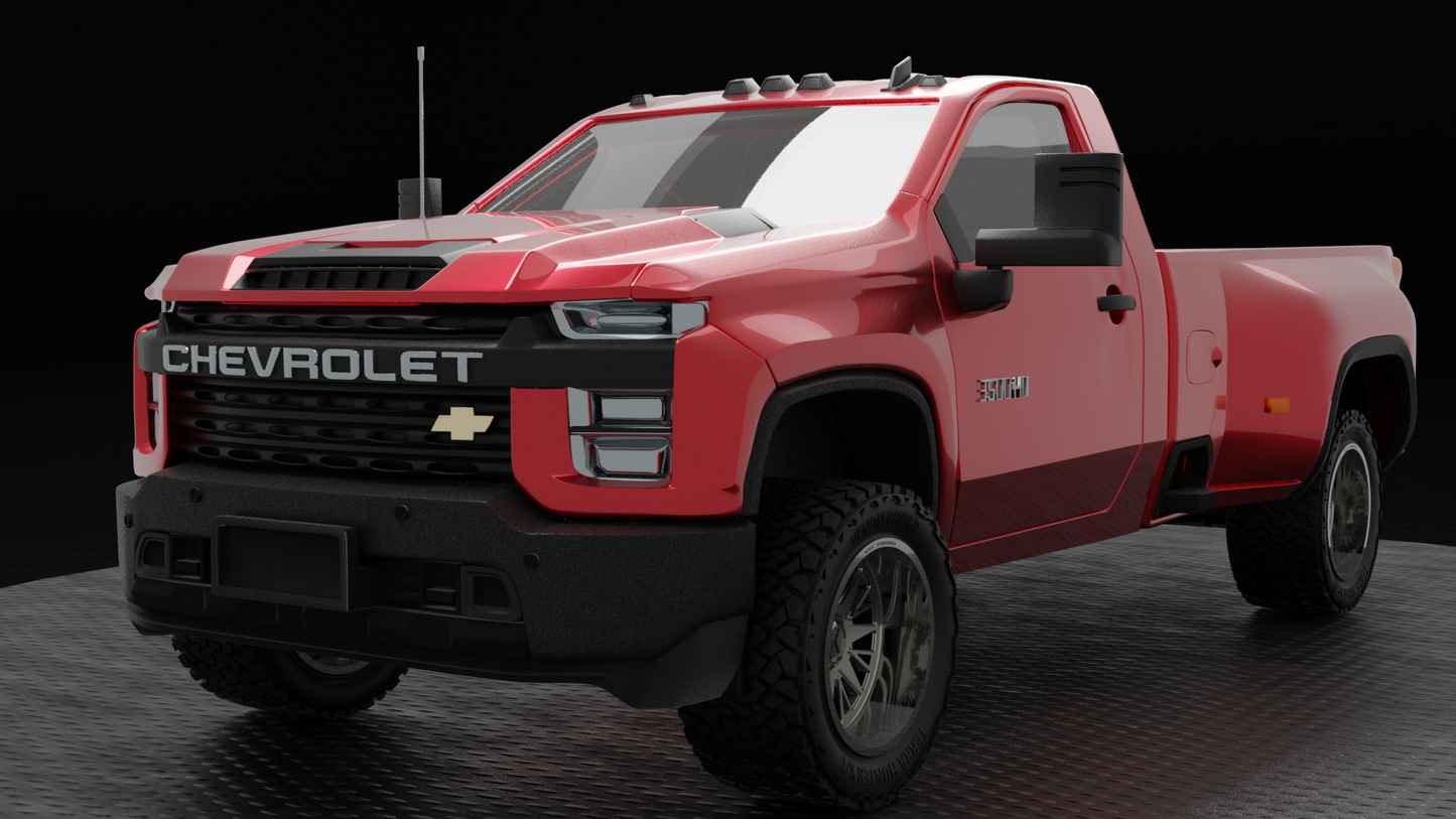 STL FILE 2020 Chevrolet Silverado 3500HD Single Cab - ARTISTIT