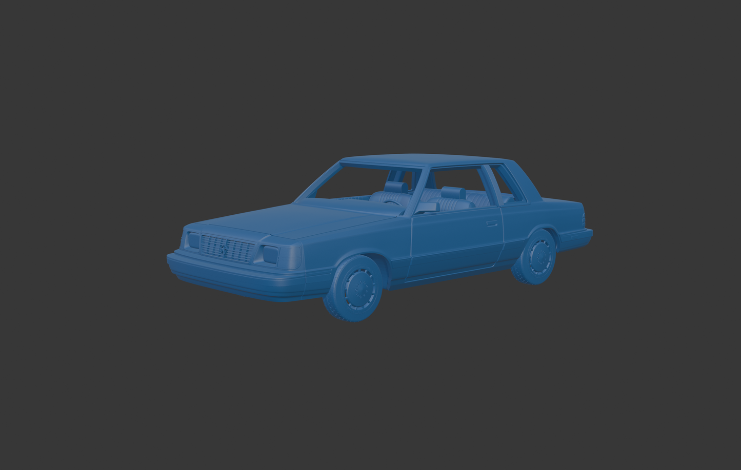Dodge Aries K Sedan 1988 two doors 3D PRINT MODEL