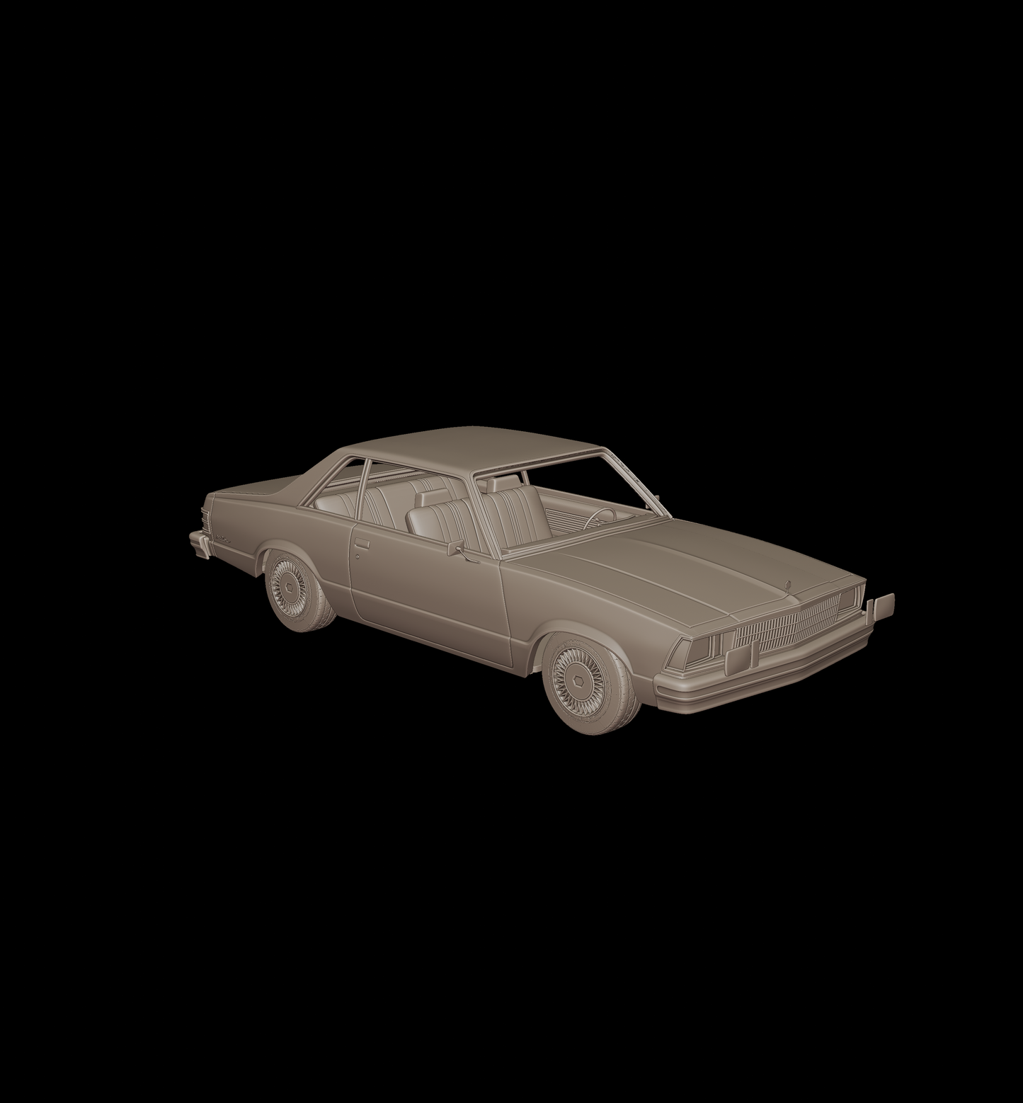 chevrolet malibu classic 1980 two doors 3d print model