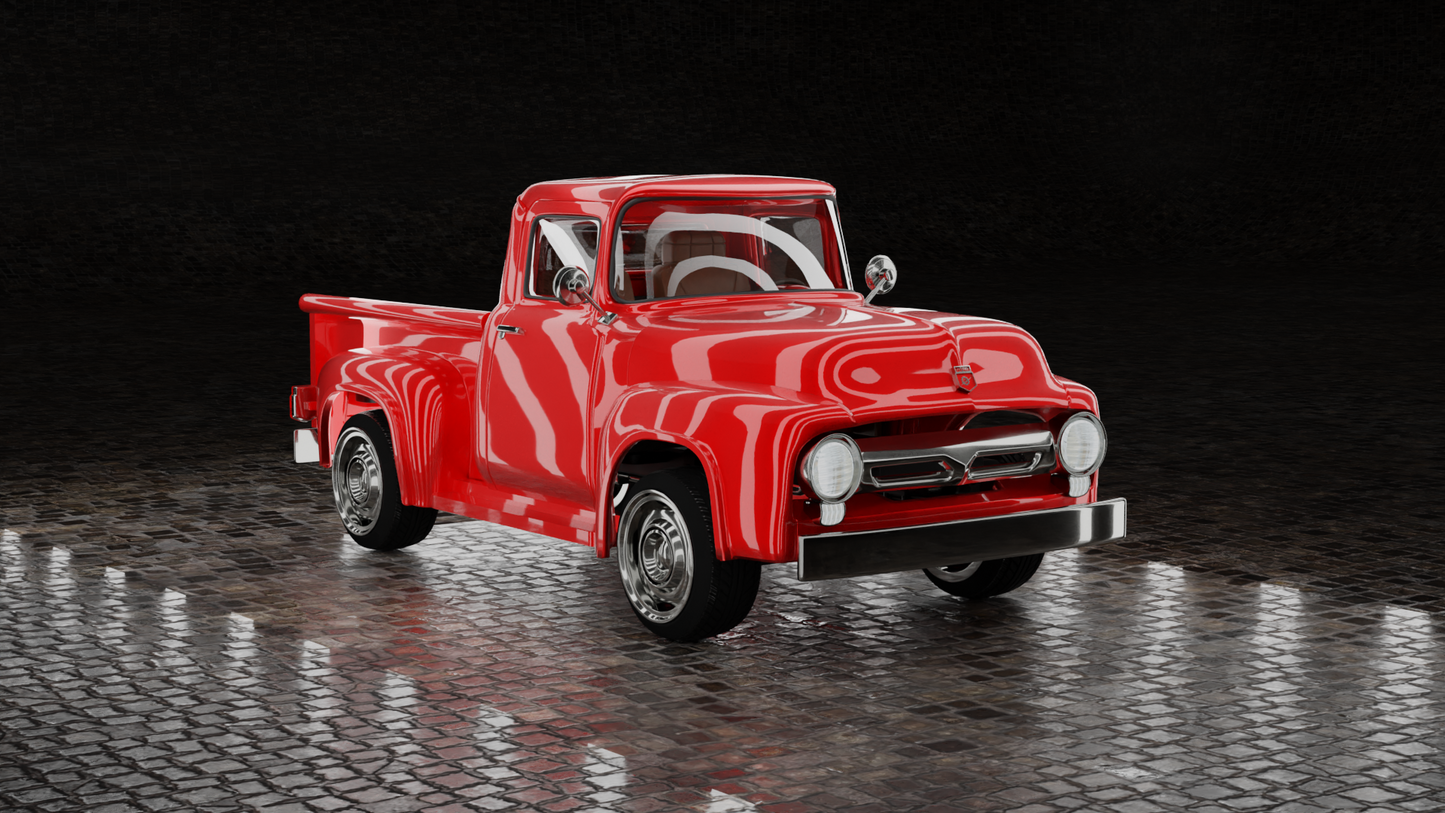 STL FILE Ford F-100 1956 TRUCK 3D MODEL - ARTISTIT