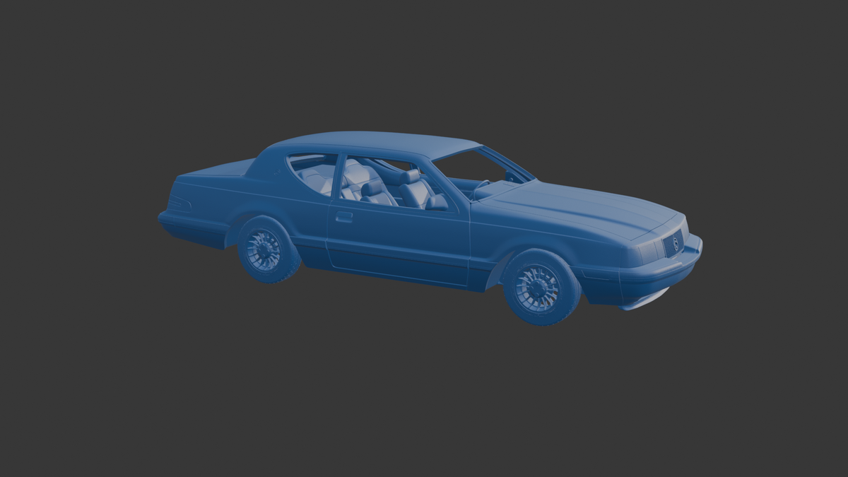 STL FILE Mercury Cougar 1988 3D PRINT MODEL - ARTISTIT