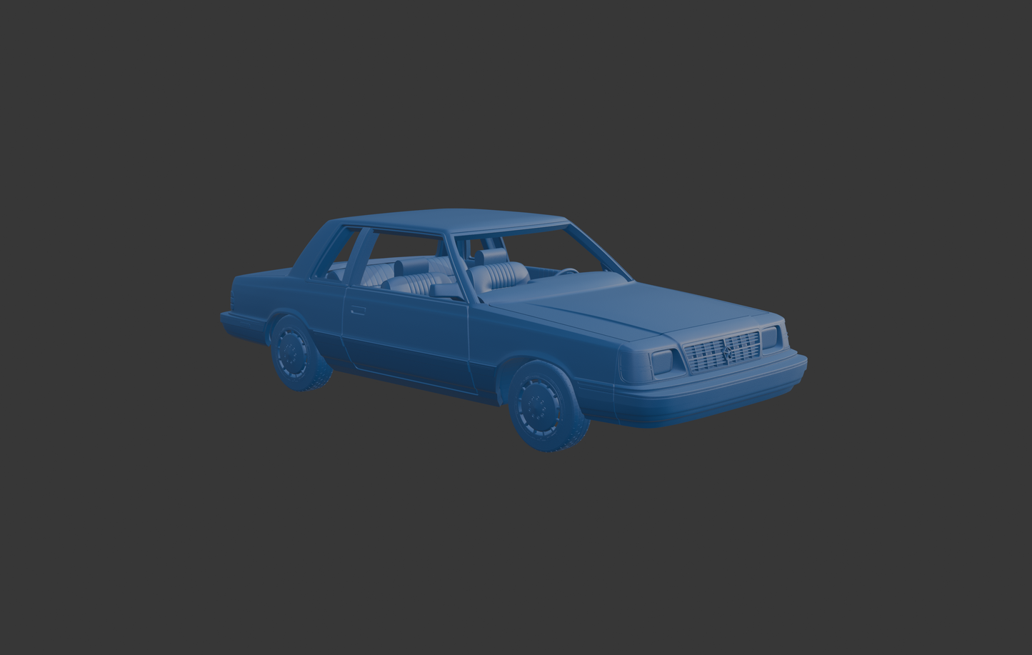 Dodge Aries K Sedan 1988 two doors 3D PRINT MODEL