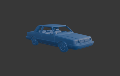 Dodge Aries K Sedan 1988 two doors 3D PRINT MODEL