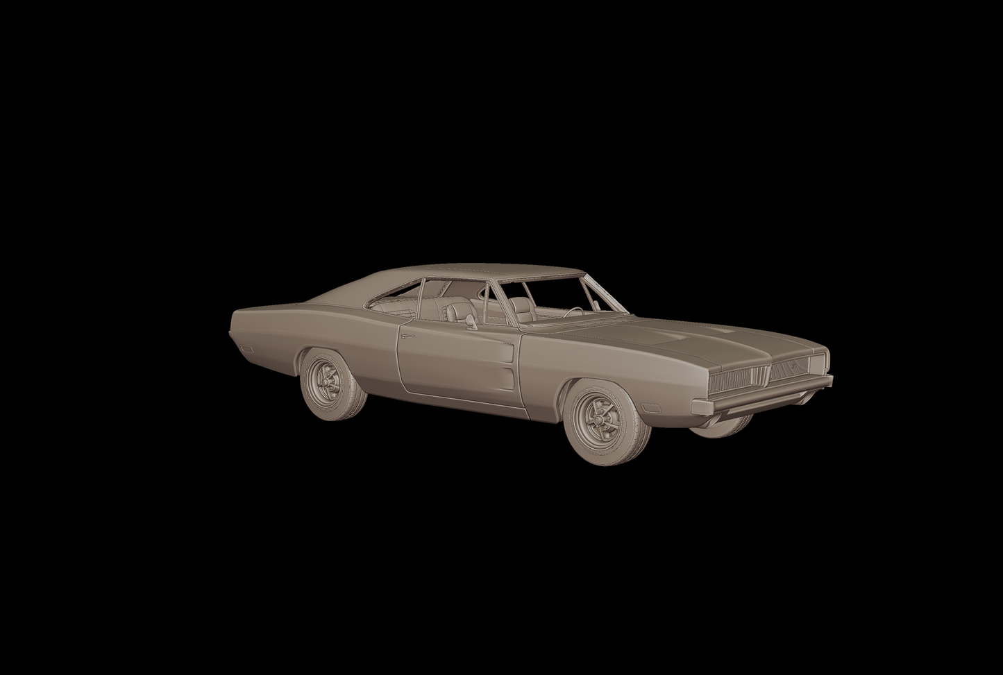 DODGE Charger RT 1969 3D PRINT MODEL