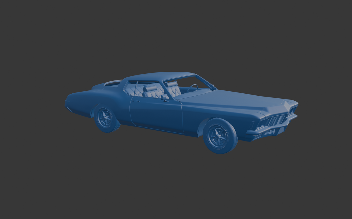 BUICK RIVIERA 1971 3D PRINT MODEL