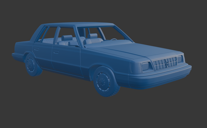 Dodge Aries K Sedan 1988 FOUR DOORS 3D PRINT MODEL