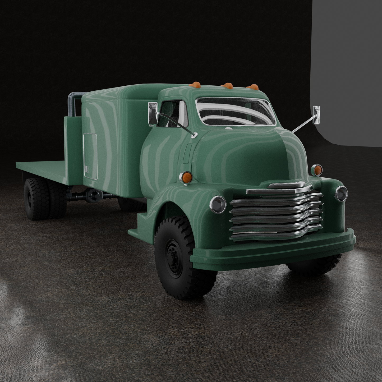 STL FILE CHEVROLET COE TRUCK 1949 V4 - ARTISTIT