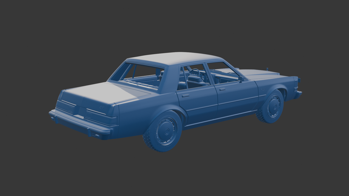 ‏‏Dodge Diplomat 1980 four-door 3D PRINT MODEL