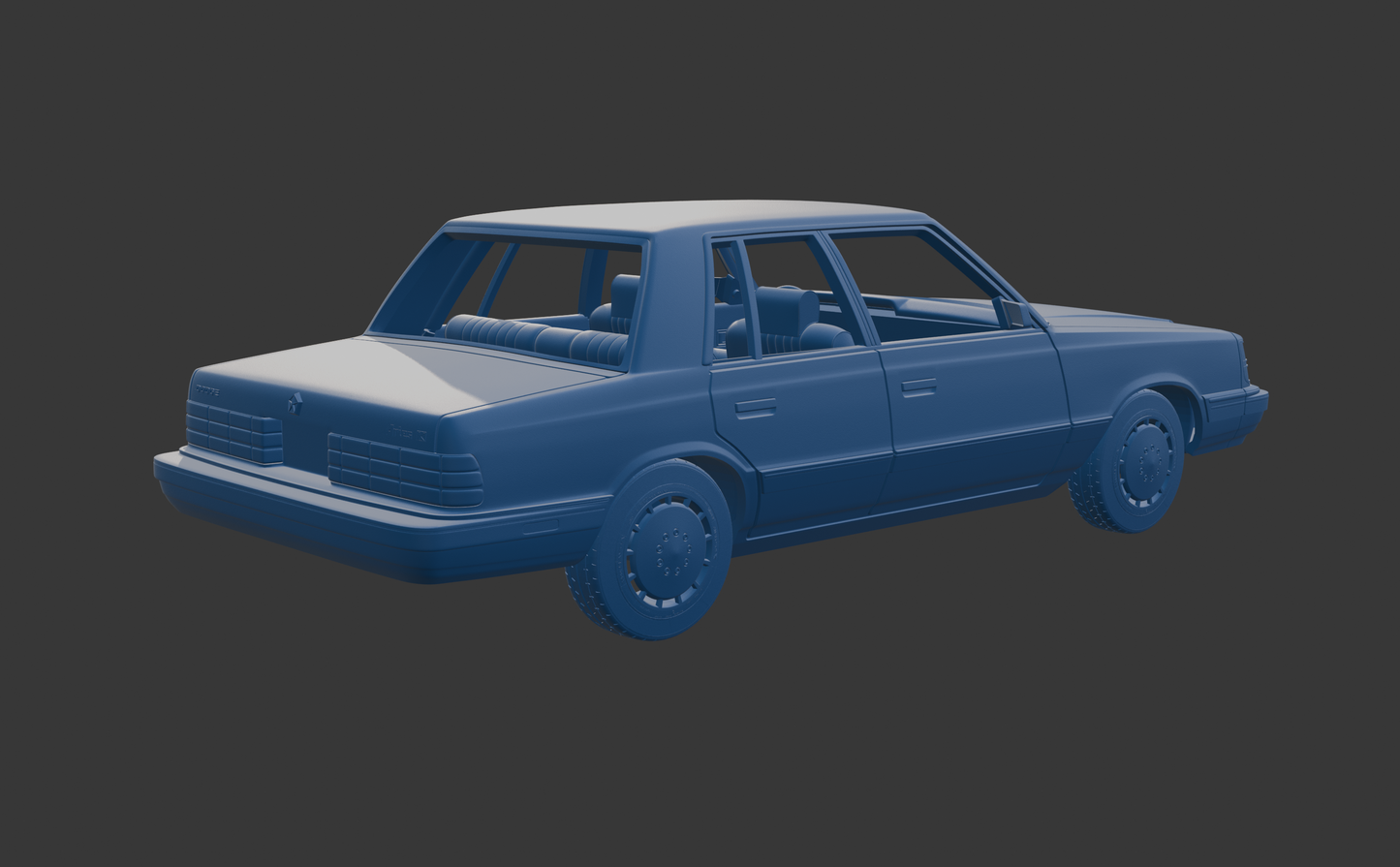 Dodge Aries K Sedan 1988 FOUR DOORS 3D PRINT MODEL