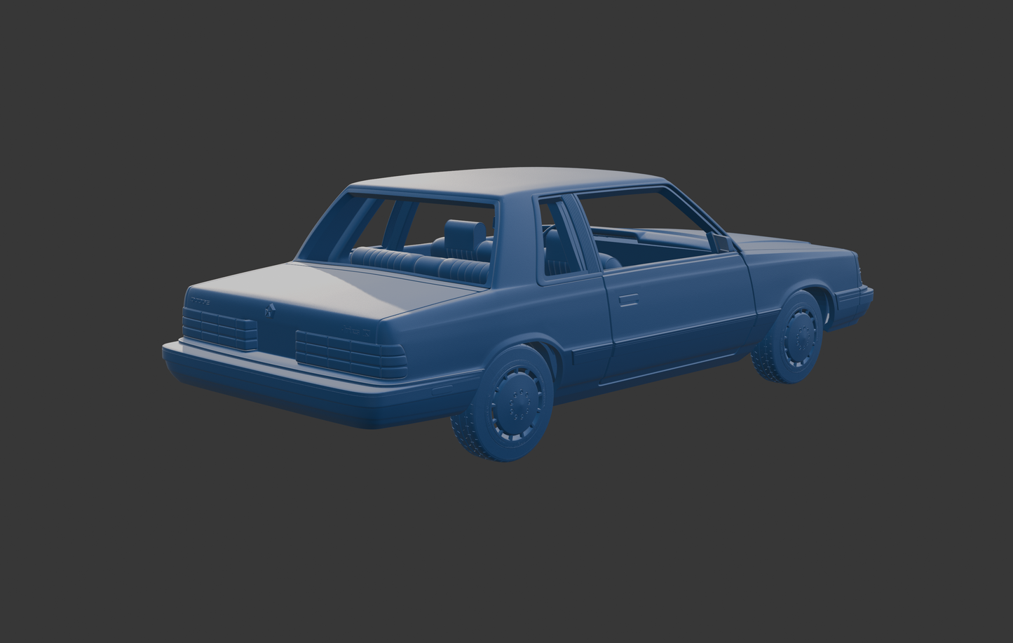 Dodge Aries K Sedan 1988 two doors 3D PRINT MODEL