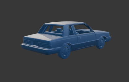 Dodge Aries K Sedan 1988 two doors 3D PRINT MODEL