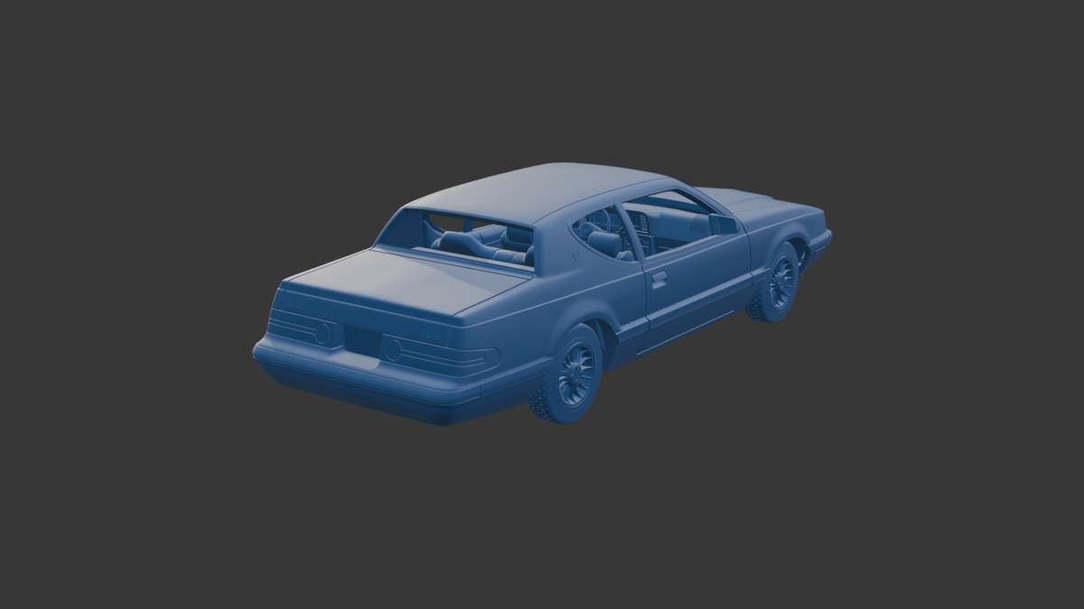 STL FILE Mercury Cougar 1988 3D PRINT MODEL - ARTISTIT