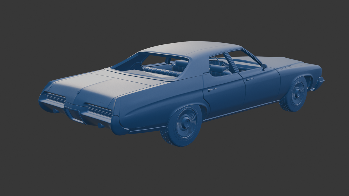 ‏‏Buick LeSabre 1972 four doors 3D PRINT MODEL