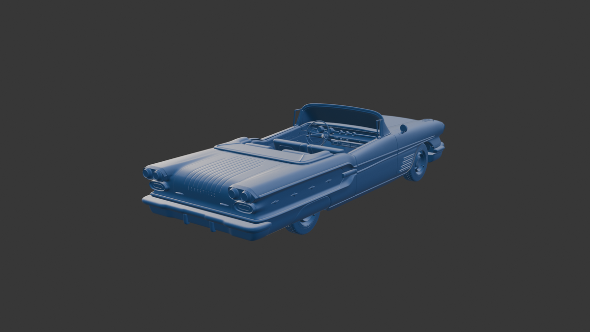 Pontiac Bonneville convertible 1958 3D PRINT MODEL
