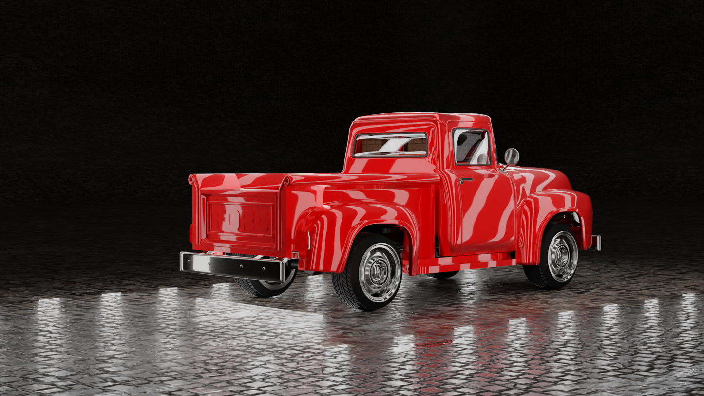 STL FILE Ford F-100 1956 TRUCK 3D MODEL - ARTISTIT