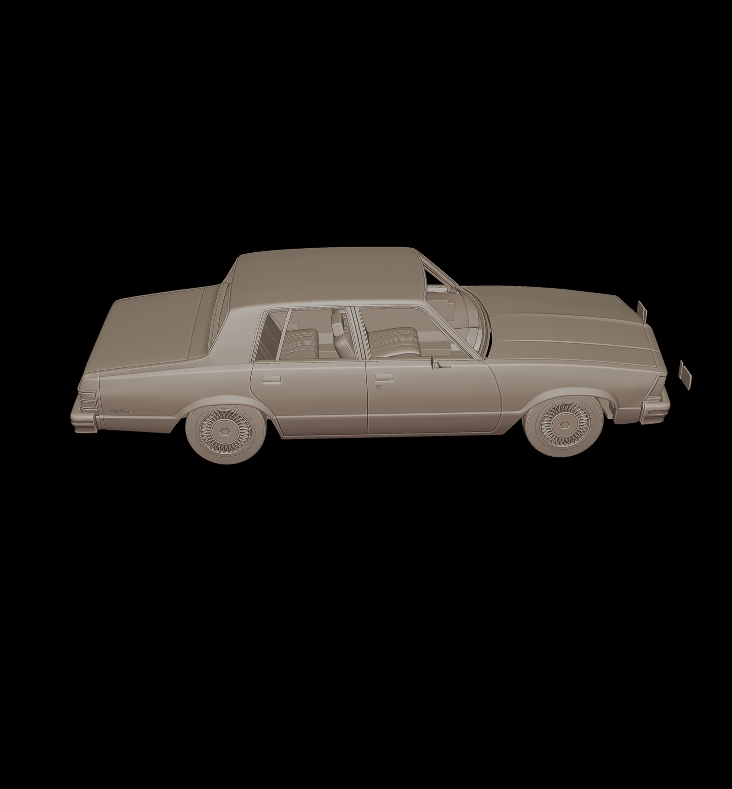 chevrolet malibu classic 1980 four doors 3d print model
