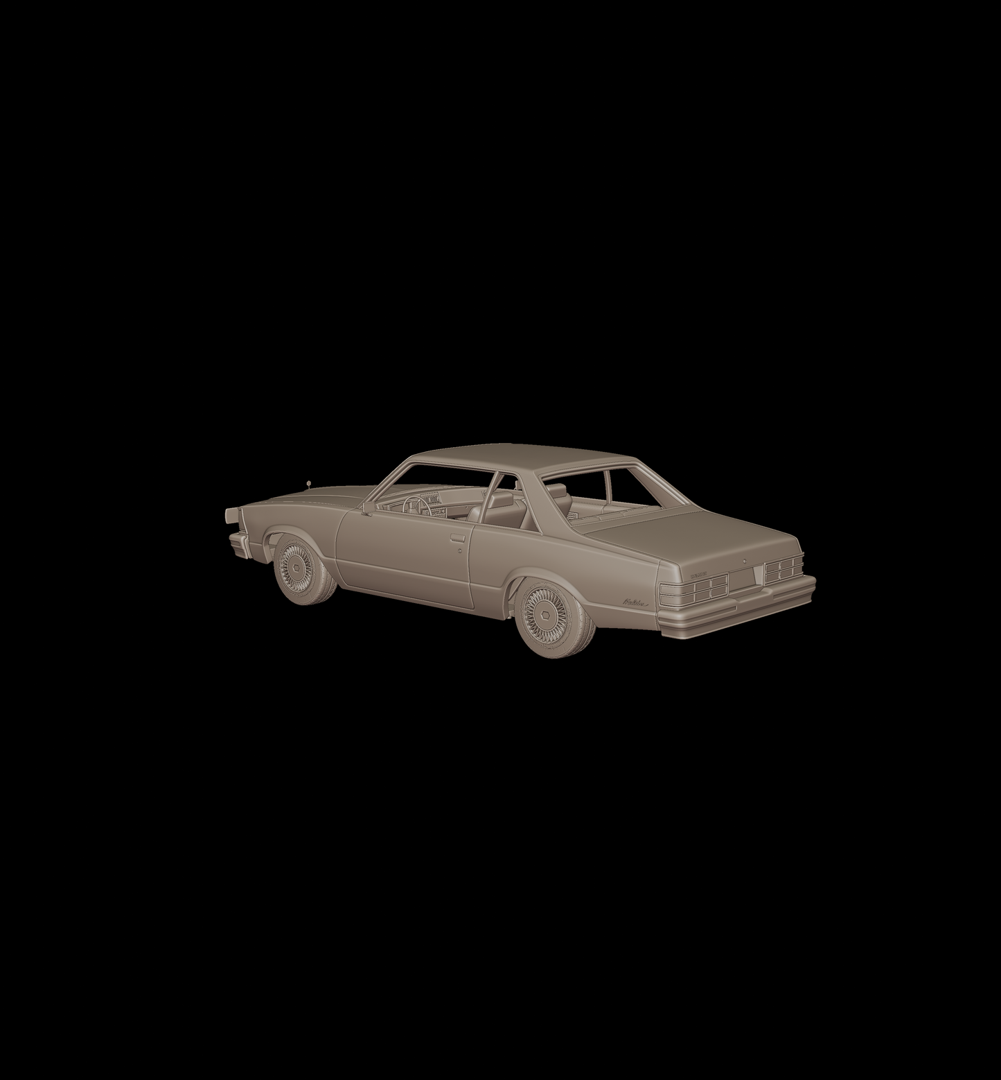 chevrolet malibu classic 1980 two doors 3d print model