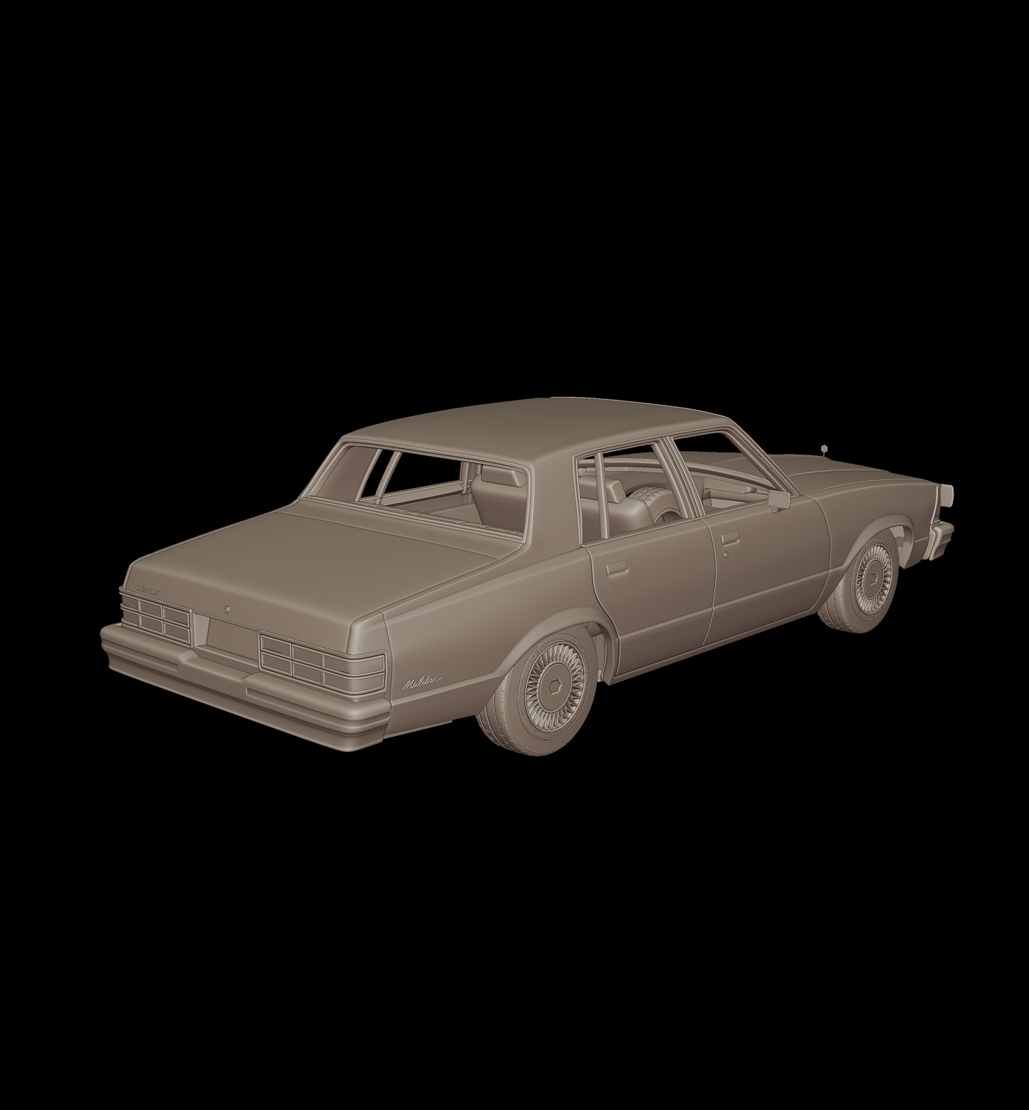 chevrolet malibu classic 1980 four doors 3d print model