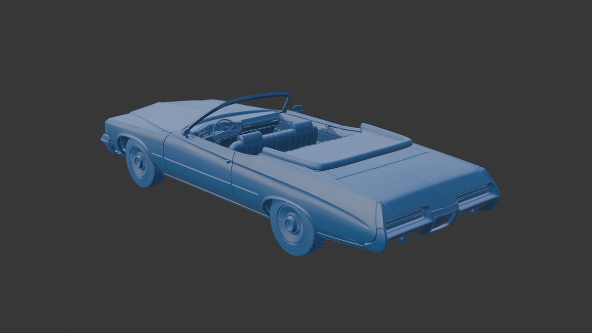 ‏‏Buick LeSabre 1972 two doors convertable 3D PRINT MODEL