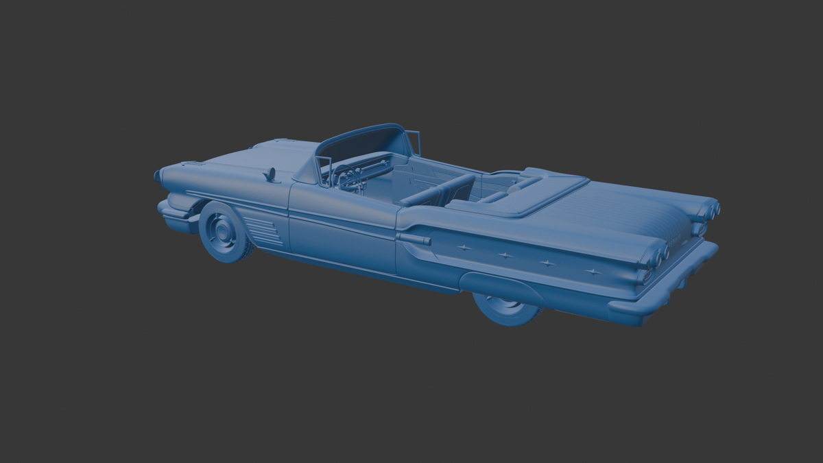 Pontiac Bonneville convertible 1958 3D PRINT MODEL