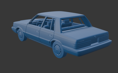 Dodge Aries K Sedan 1988 FOUR DOORS 3D PRINT MODEL