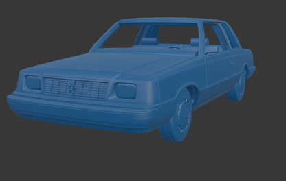 Dodge Aries K Sedan 1988 two doors 3D PRINT MODEL