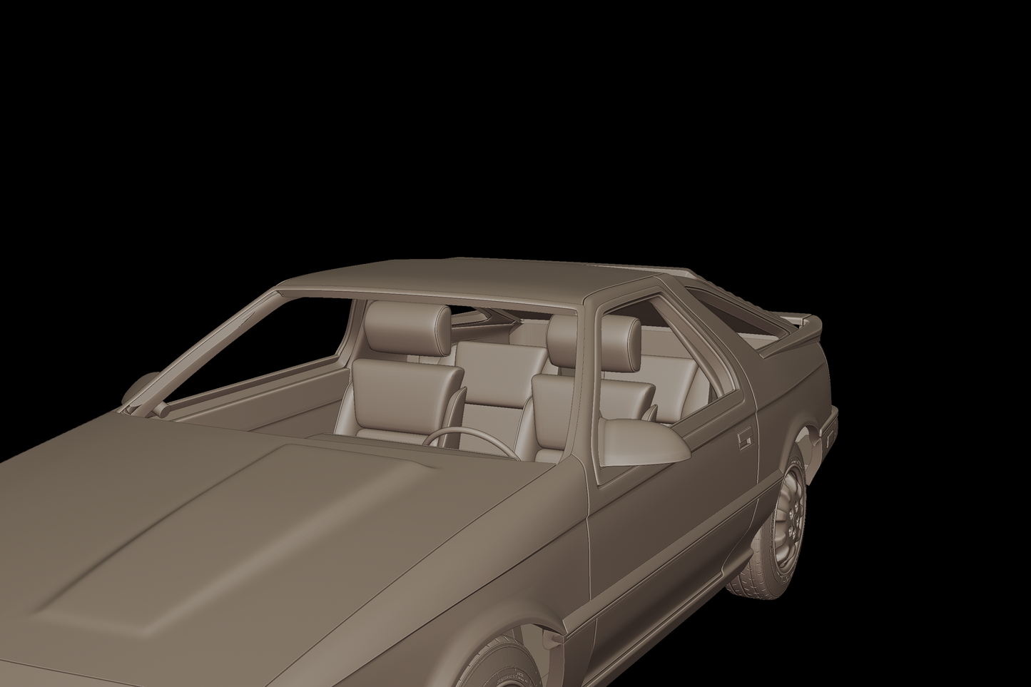 crysler  daytona shelby z 1987 3d print model