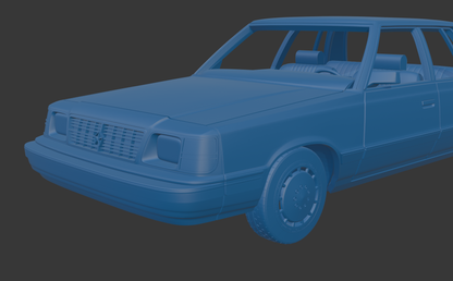 Dodge Aries K Sedan 1988 FOUR DOORS 3D PRINT MODEL