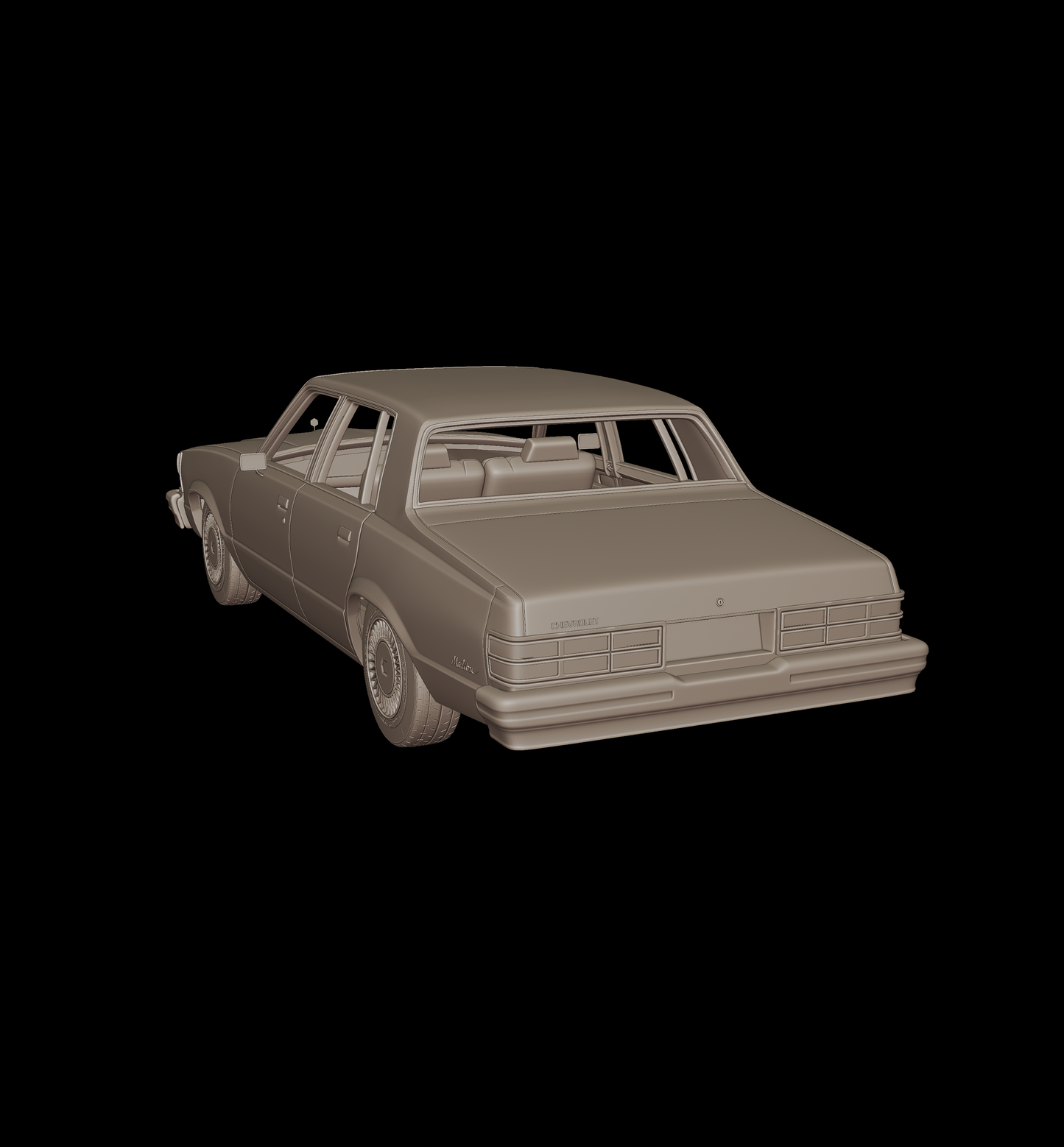 chevrolet malibu classic 1980 four doors 3d print model