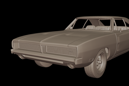 DODGE Charger RT 1969 3D PRINT MODEL