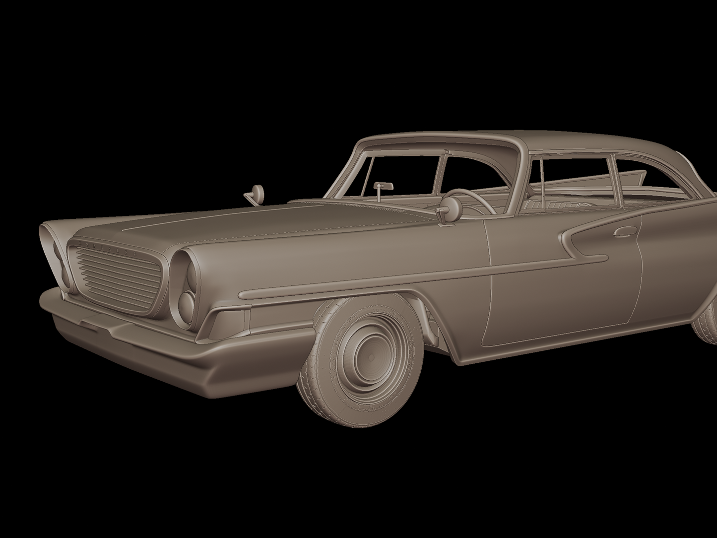 chrysler newport hardtop sedan 2 doors 1961 3d print model